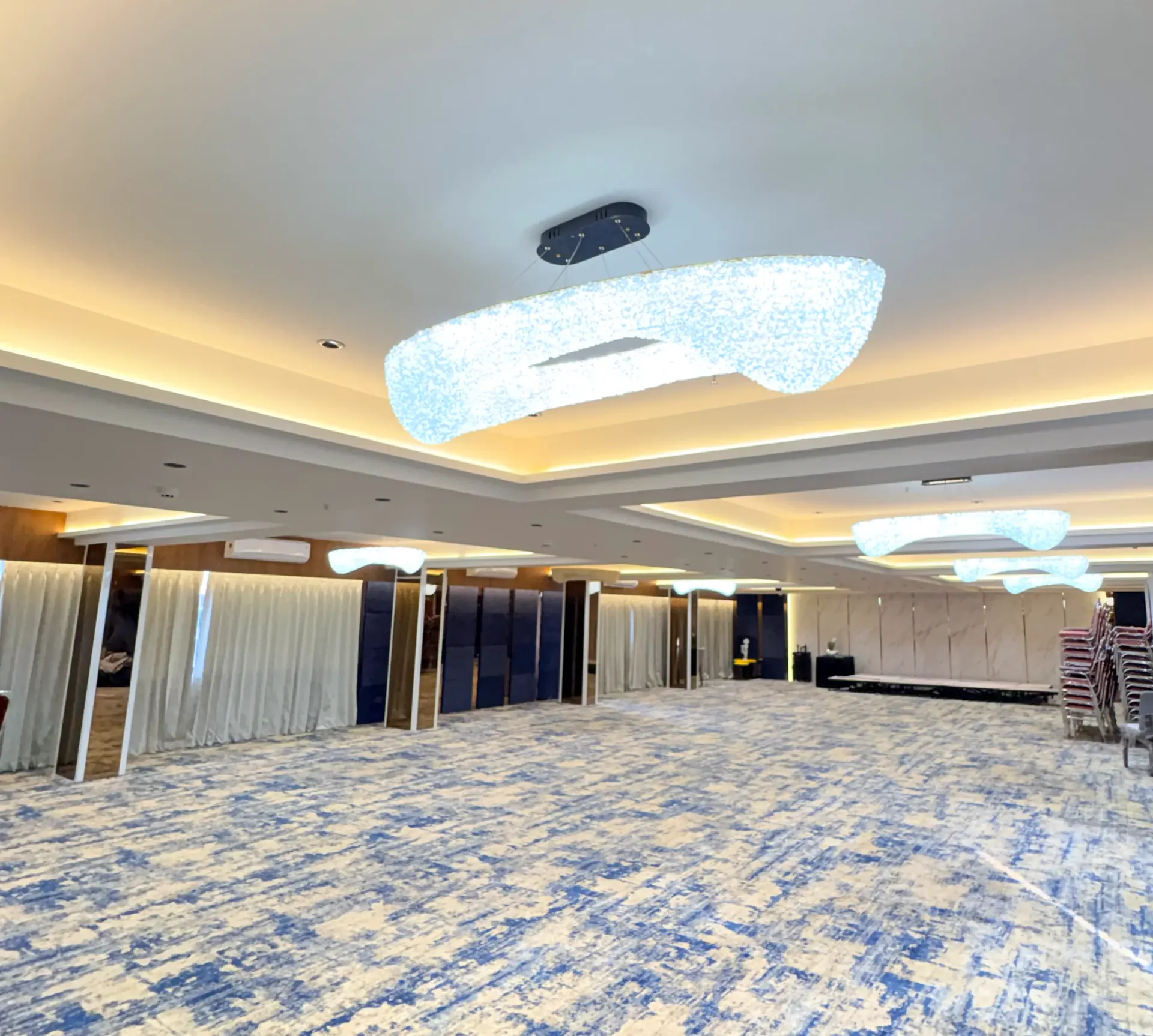 The banquet hall seen along its length
